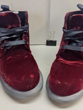 Dr. Martens Lana Burgundy Velvet Lace Up Boots,7